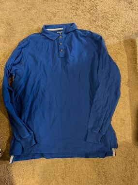 Duluth Trading Co Men's Royal Blue Long Sleeve Polo